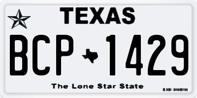 TX license plate BCP1429