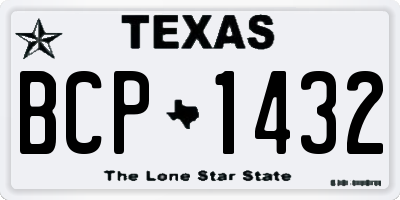 TX license plate BCP1432