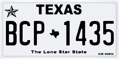 TX license plate BCP1435