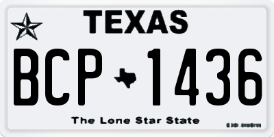 TX license plate BCP1436