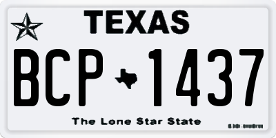 TX license plate BCP1437