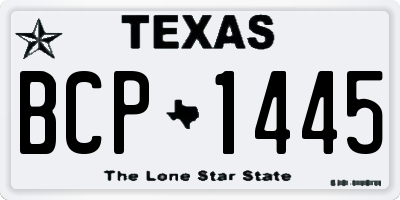 TX license plate BCP1445