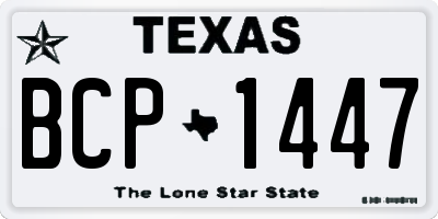 TX license plate BCP1447