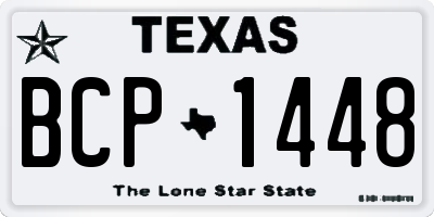 TX license plate BCP1448