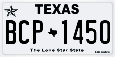 TX license plate BCP1450