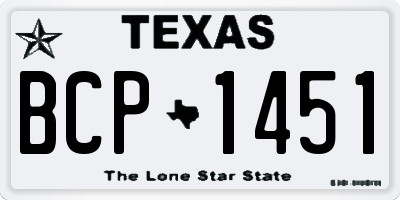 TX license plate BCP1451