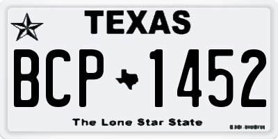 TX license plate BCP1452
