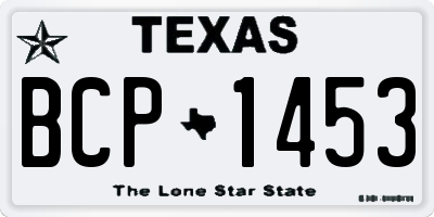 TX license plate BCP1453