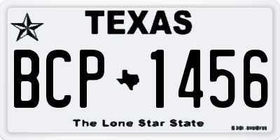 TX license plate BCP1456
