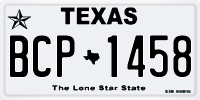 TX license plate BCP1458