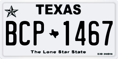 TX license plate BCP1467