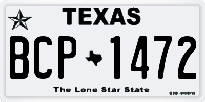TX license plate BCP1472