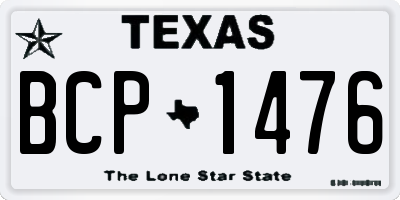 TX license plate BCP1476