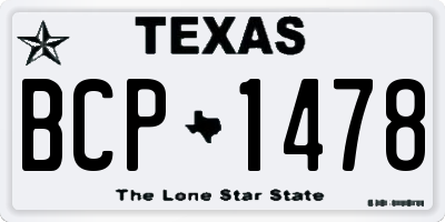 TX license plate BCP1478