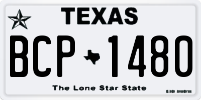 TX license plate BCP1480