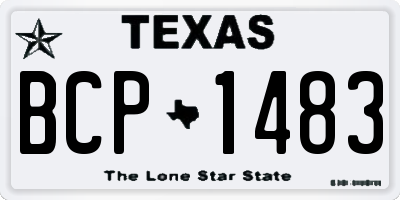 TX license plate BCP1483