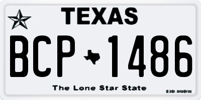 TX license plate BCP1486