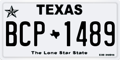 TX license plate BCP1489