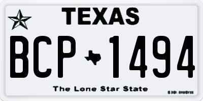 TX license plate BCP1494