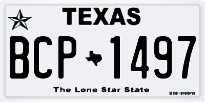 TX license plate BCP1497