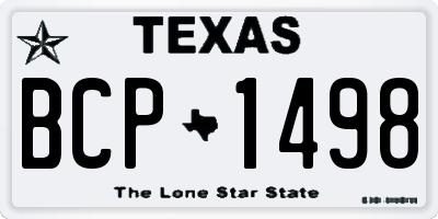 TX license plate BCP1498