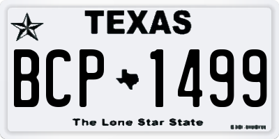 TX license plate BCP1499