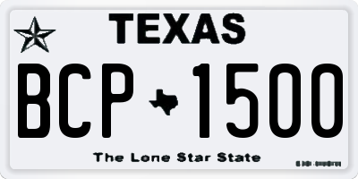 TX license plate BCP1500