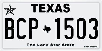 TX license plate BCP1503