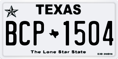 TX license plate BCP1504
