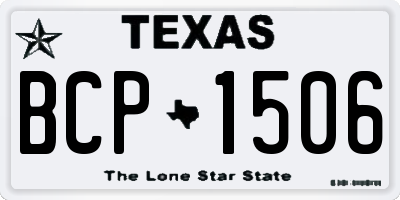 TX license plate BCP1506