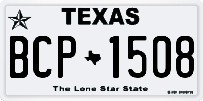 TX license plate BCP1508