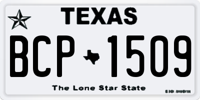 TX license plate BCP1509