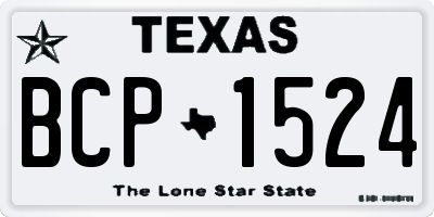 TX license plate BCP1524