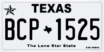 TX license plate BCP1525