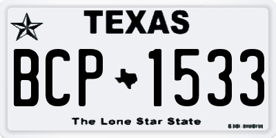 TX license plate BCP1533