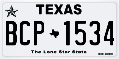TX license plate BCP1534