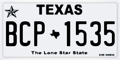 TX license plate BCP1535