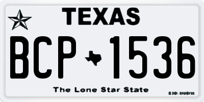 TX license plate BCP1536