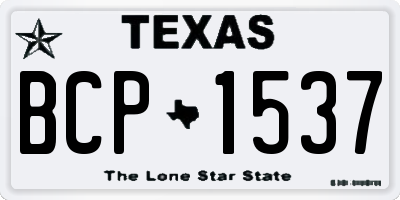 TX license plate BCP1537