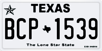 TX license plate BCP1539