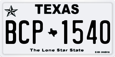 TX license plate BCP1540