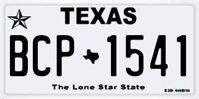 TX license plate BCP1541