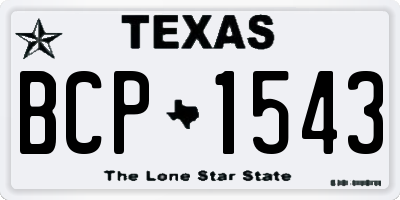 TX license plate BCP1543