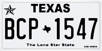 TX license plate BCP1547
