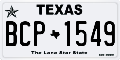 TX license plate BCP1549