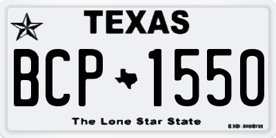 TX license plate BCP1550