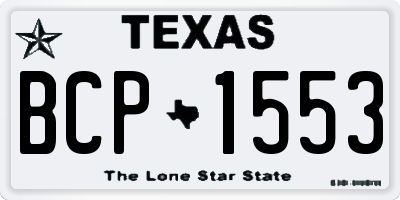 TX license plate BCP1553