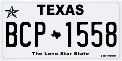 TX license plate BCP1558