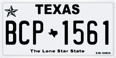 TX license plate BCP1561