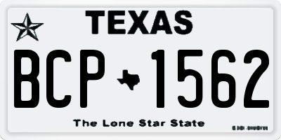 TX license plate BCP1562